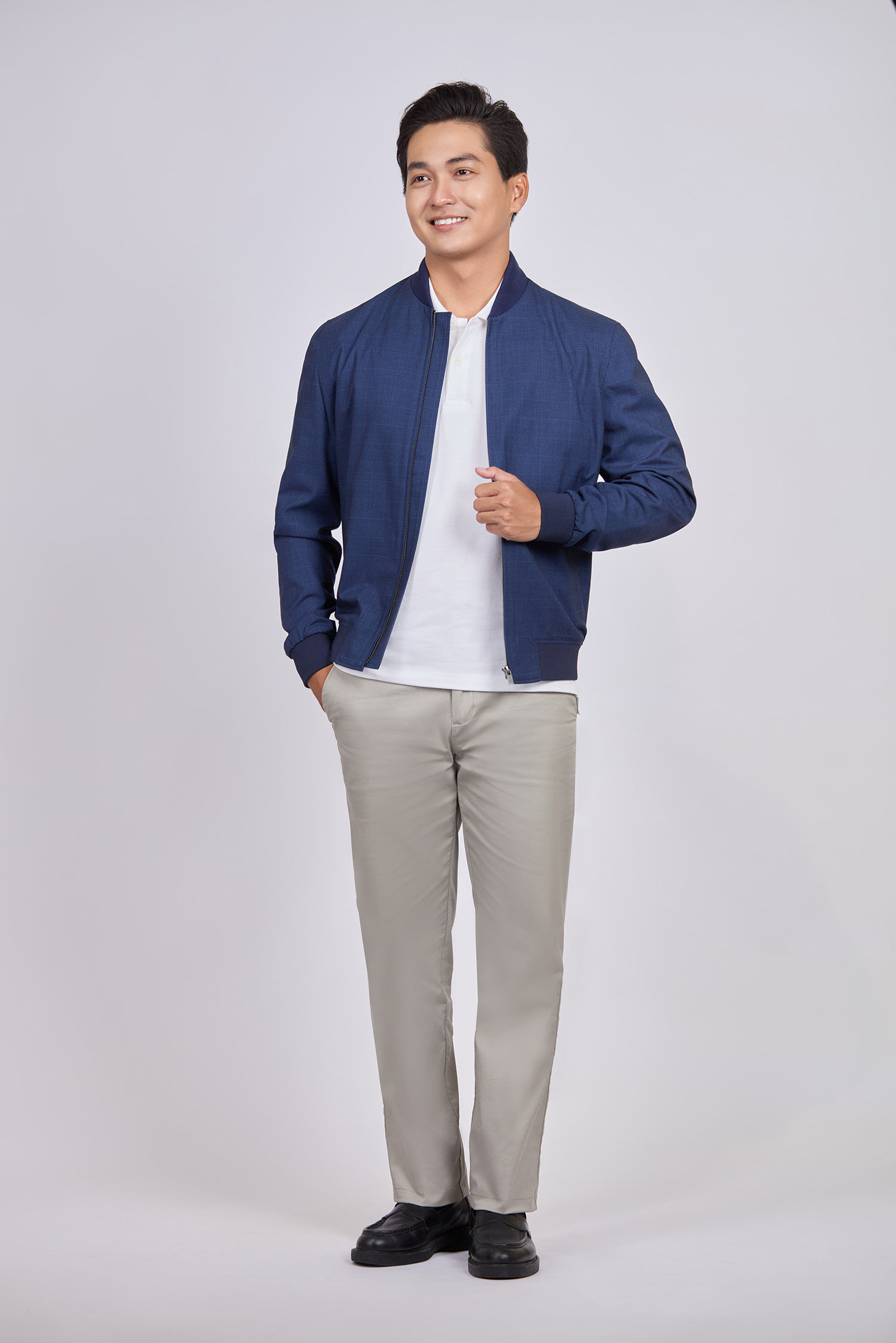 Áo khoác nam - caro xanh dương