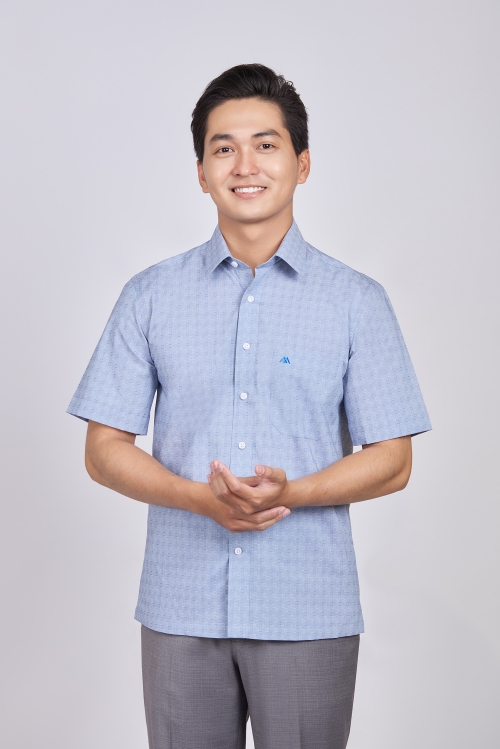 Sơ mi nam Ngắn tay - Casual, vạt ngang