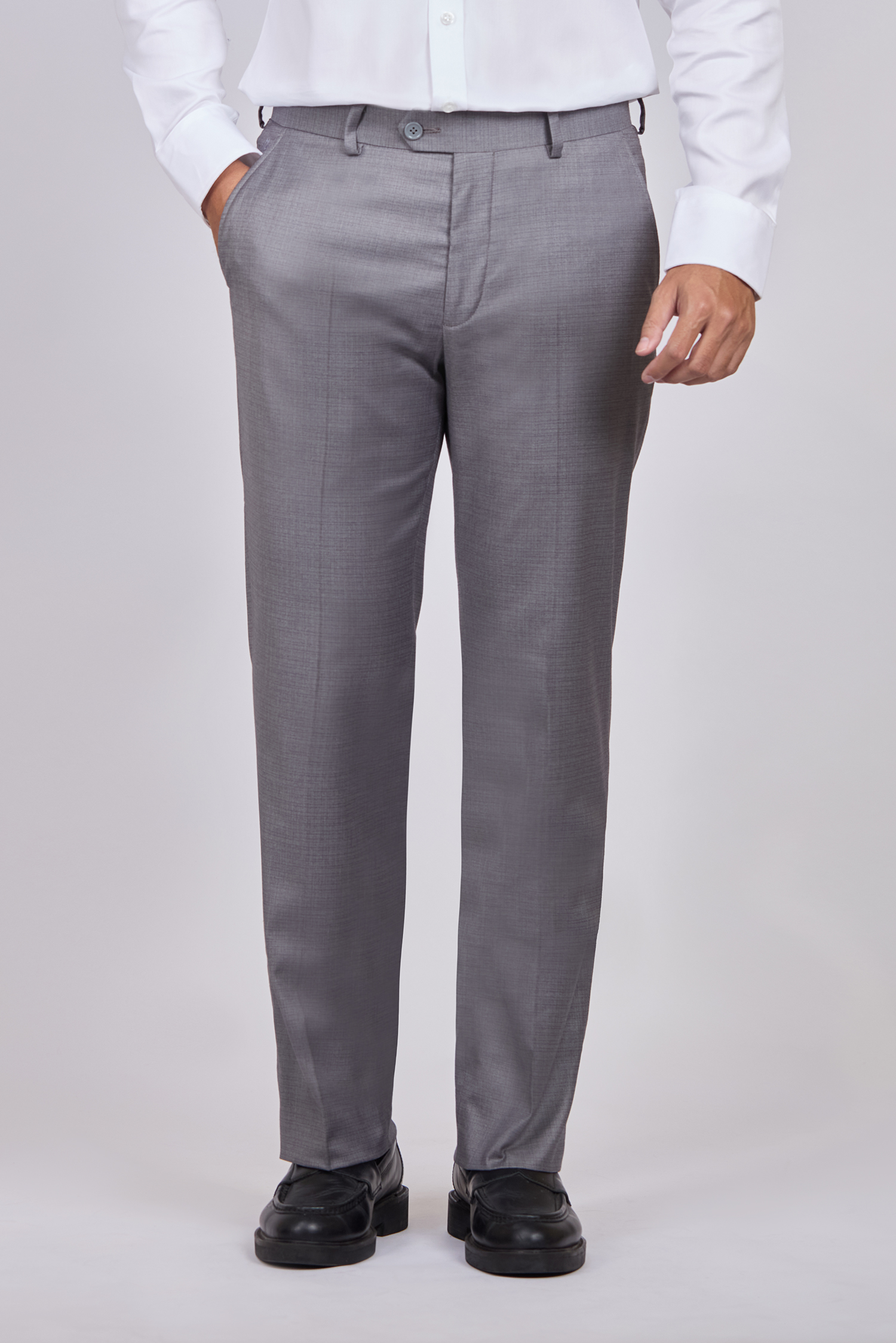 Quần tây nam Slimfit -   xám nhạt -  caro nhỏ
