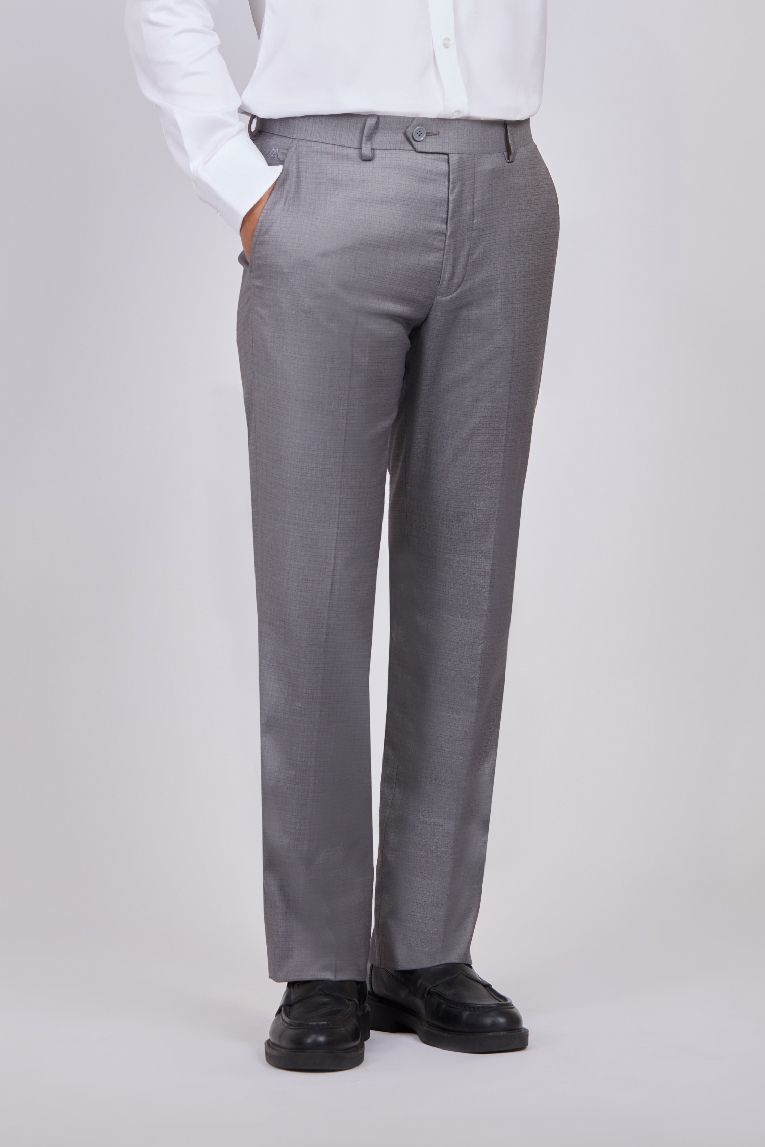 Quần tây nam Slimfit -   xám nhạt -  caro nhỏ
