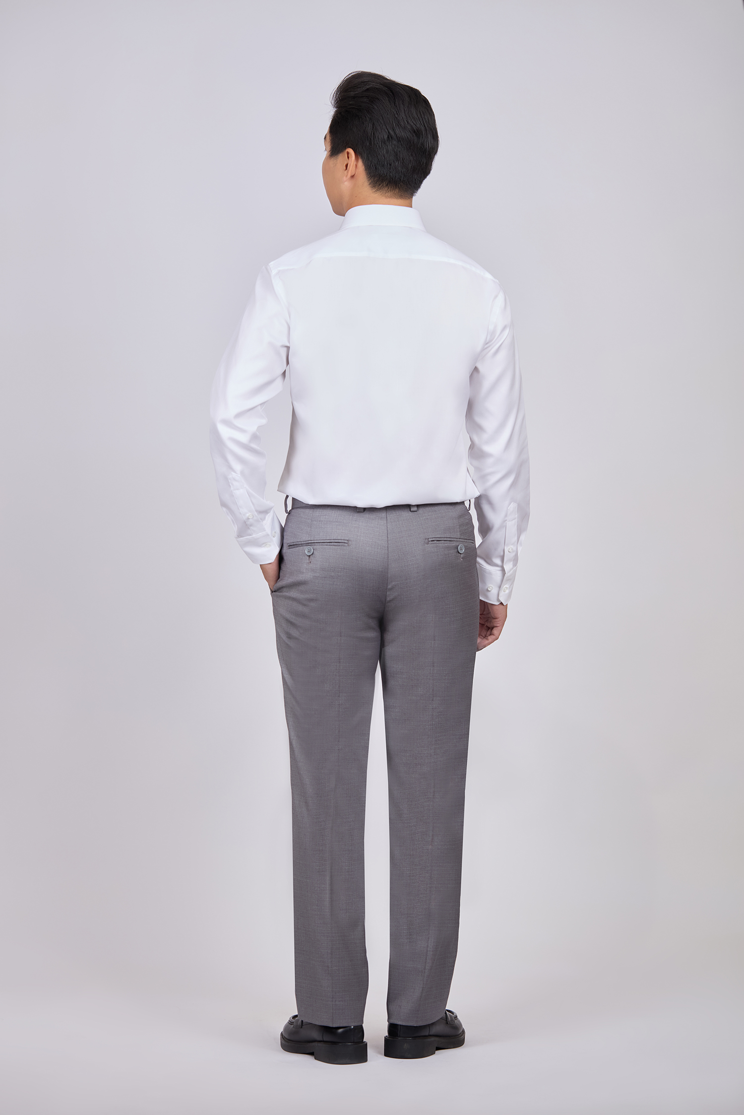 Quần tây nam Slimfit -   xám nhạt -  caro nhỏ
