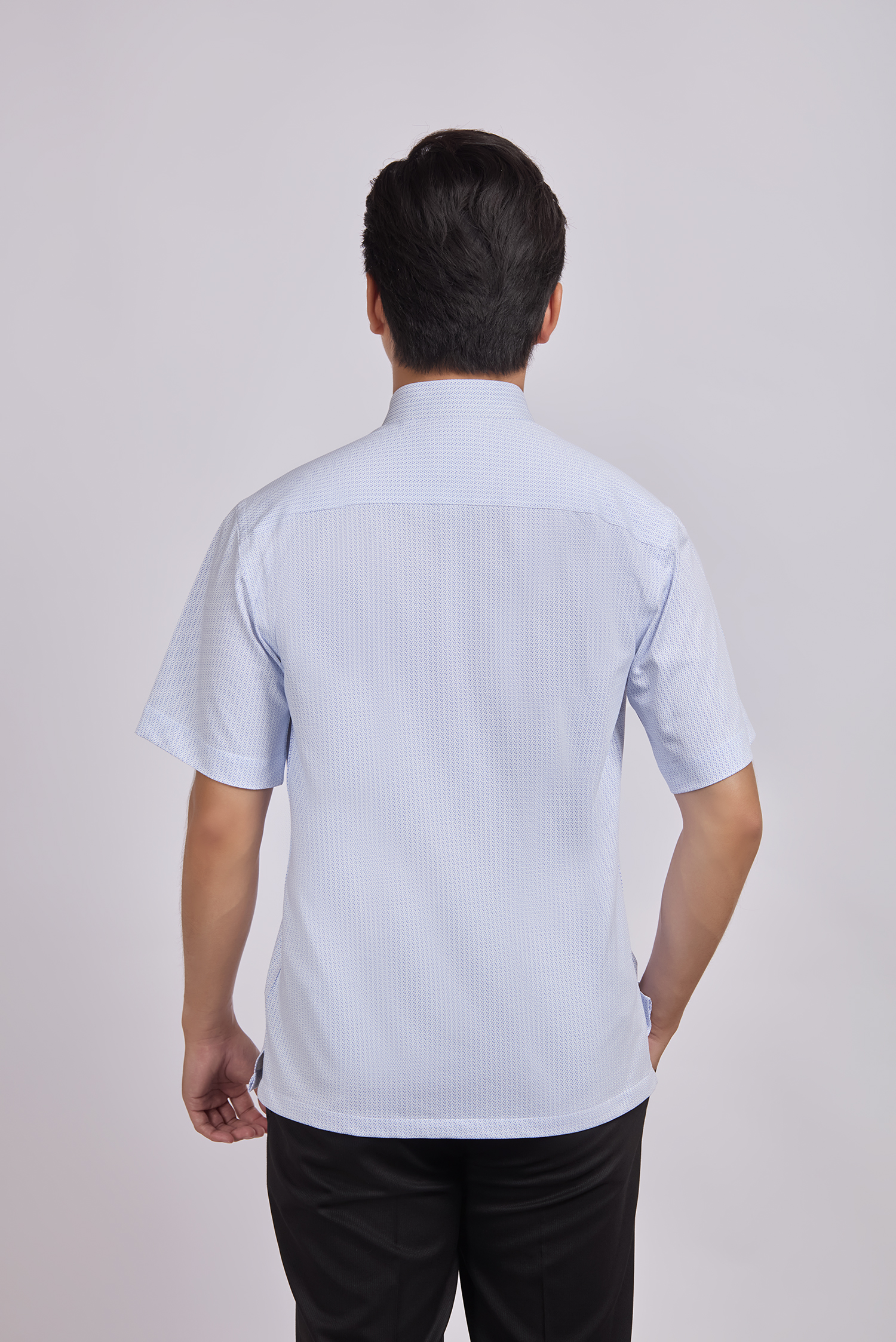 Sơ mi nam ngắn tay Casual - vạt ngang