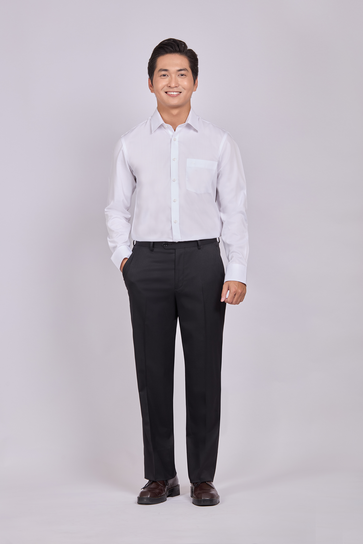 Quần tây nam - Classic 0 ly - Màu đen sọc nhỏ