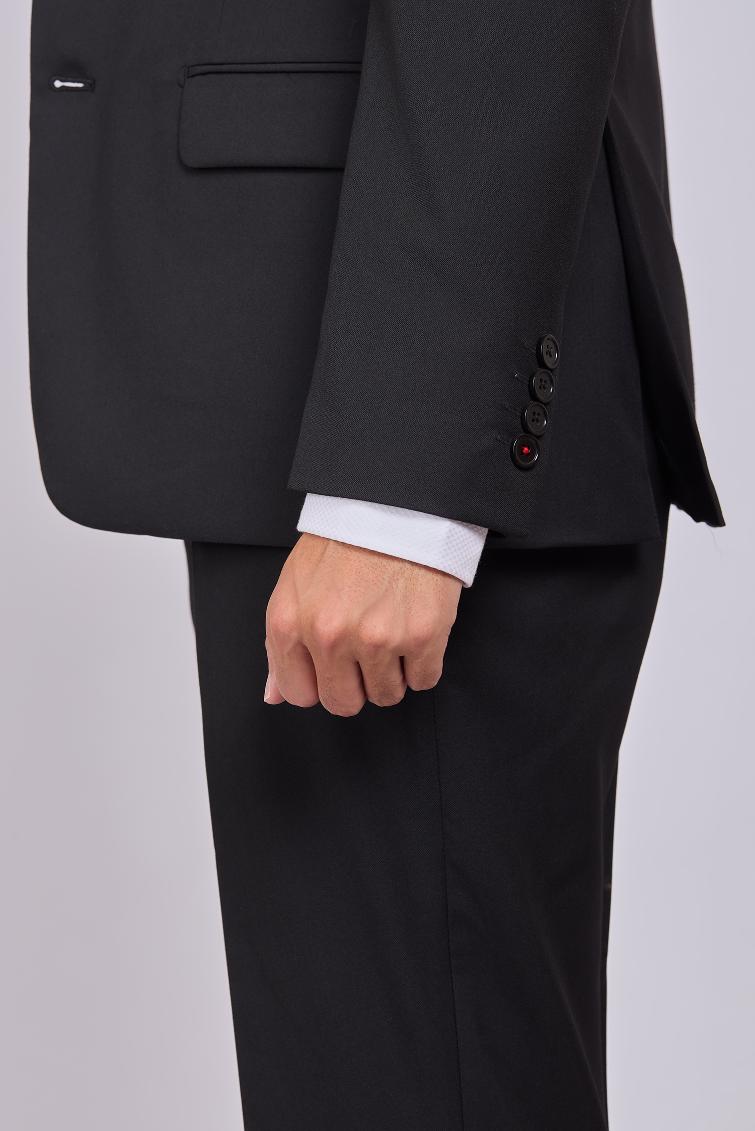 Bộ Veston nam - Slimfit - xẽ 2 tà 2 nút - Đen trơn